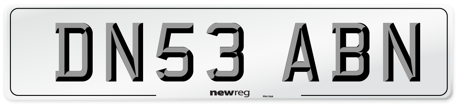 DN53 ABN Number Plate from New Reg